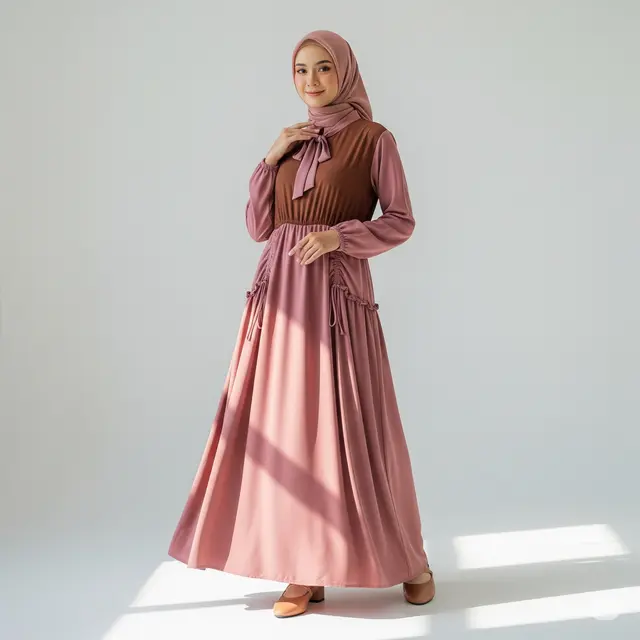 10 Model Baju Gamis Dua Warna Terbaru 2025: Inspirasi Fashion Muslim Kekinian