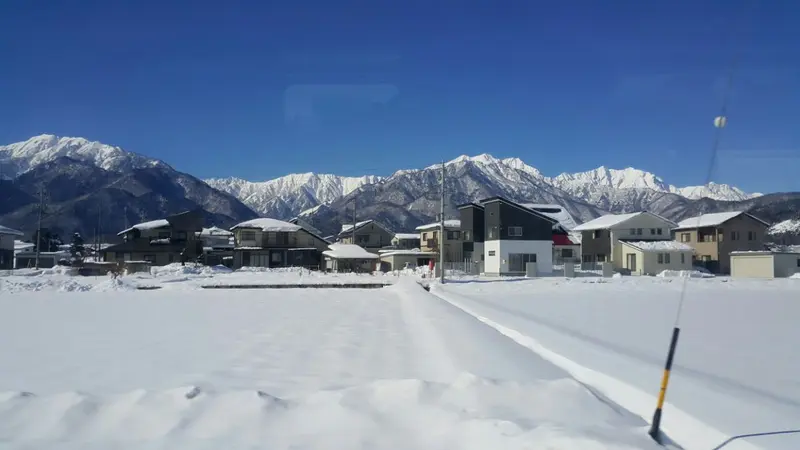 Pemandangan di Desa Hakuba, Jepang