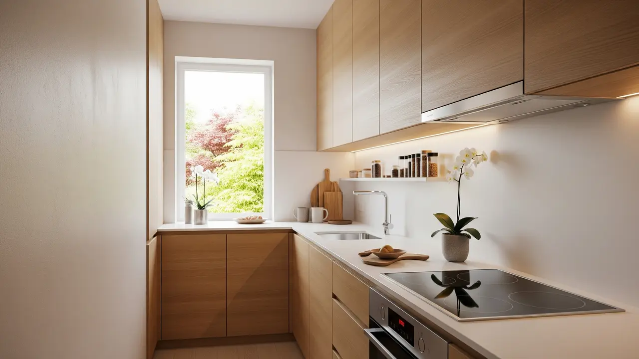 Desain Tempat Cuci Piring dan Kompor untuk Dapur Sempit Minimalis/ Ilustrasi AI