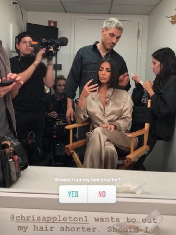 Potongan rambut baru Kim Kardashian. (dok. Insta Story Kim Kardashian/Dinny Mutiah)