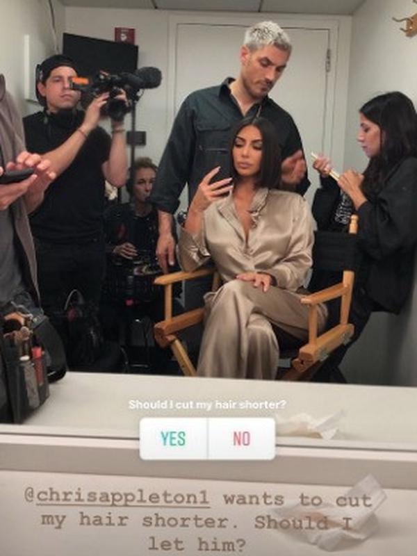 Potongan rambut baru Kim Kardashian. (dok. Insta Story Kim Kardashian/Dinny Mutiah)