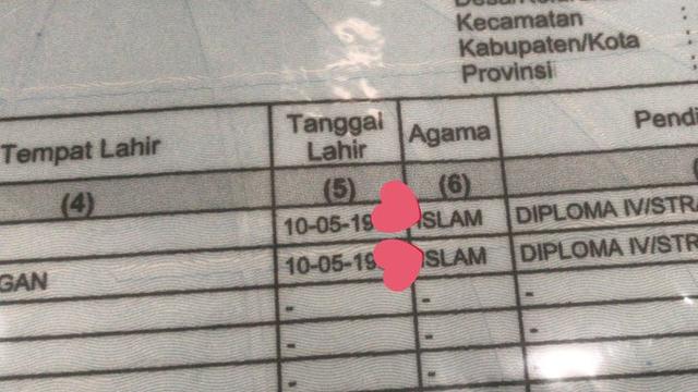 Viral Potret Kartu Keluarga Tanggal Lahirnya Sama, Hanya Beda Tahun