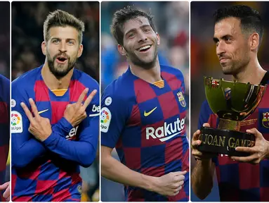 Akademi Barcelona banyak menghasilkan pemain bintang bertalenta di dunia sepak bola. Lionel Messi menjadi salah satu hasil akademi Barcelona dan masih setia bersama Blaugrana. Berikut 5 pemain jebolan akademi Barcelona yang Masih Setia di Camp Nou. (kolase foto AFP)