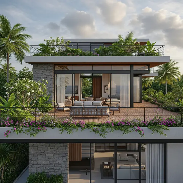 Model Rumah Sederhana Tapi Mewah dengan Atap Datar dan Rooftop