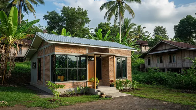 Ilustrasi Model Rumah Kecil di Kampung dengan Atap Seng Rapi/Gemini AI