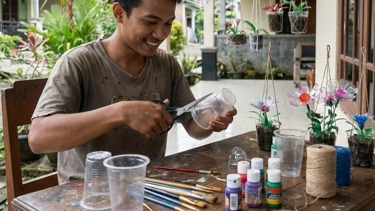 Sulap Cup Minuman Plastik Bekas Jadi Barang Berguna