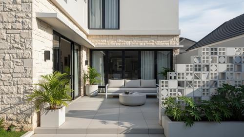 Roster Rumah Agar Teras Terasa Luas tapi Privasi Terjaga Model Keramik Motif Sederhana