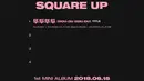 Dan mereka mengungkapkan title track yang berjudul DDU-DU-DDU-DU. Dari foto yang dirilis, BLACKPINK tampaknya hanya membawakan 4 lagu dalam album Square Up. (Foto: instagram.com/fromyg)