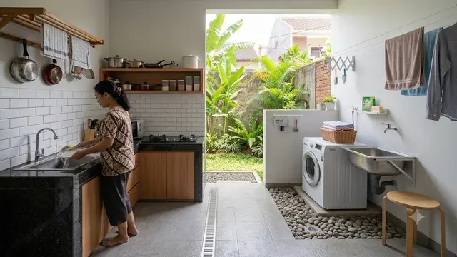 6 Desain Dapur dengan Area Cuci agar Tidak Lembap, Solusi Rumah Lebih Bersih