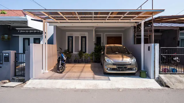 Contoh Rumah 1 Lantai Tipe 36 dalam Gang tapi Ada Carport (AI)