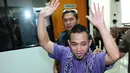 Ekspresi Hendra Saputra usai menjalani sidang vonis di Pengadilan Tipikor, Jakarta, Rabu (27/8/14). (Liputan6.com/Andrian M Tunay)
