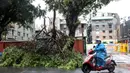 Topan Gaemi melanda Taiwan utara pada hari Kamis (25/7/2024) menimbulkan korban jiwa. (I-Hwa CHENG/AFP)