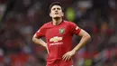 4. Harry Maguire - Pemain Manchester United ini mulai meniti karir sepak bola sebagai anak gawang di akademi Sheffield United. Bek Timnas Inggris ini menjadi kini berstatus sebagai bek termahal di dunia. (AFP/Oli Scarff)