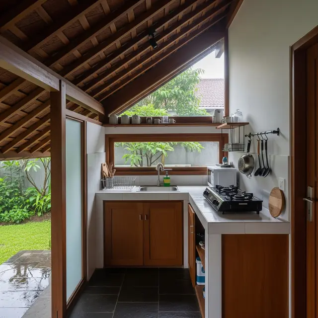 6 Contoh Dapur Terbuka Ukuran Kecil yang Nyaman Dipakai Memasak saat Musim Hujan