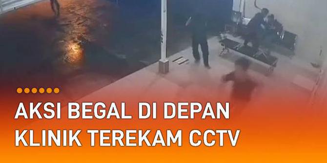 VIDEO: Rampas Ponsel, Aksi Begal di Depan Klinik Terekam Kamera CCTV