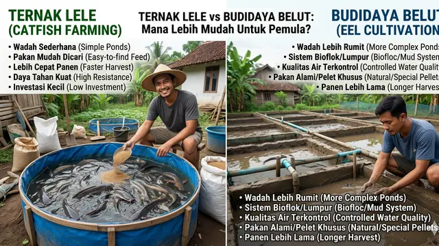 Ternak Lele vs Budidaya Belut Mana Lebih Mudah untuk Pemula