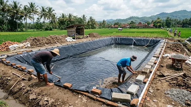 Cara Membuat Kolam Lele yang Tidak Mudah Bocor/AI Generated