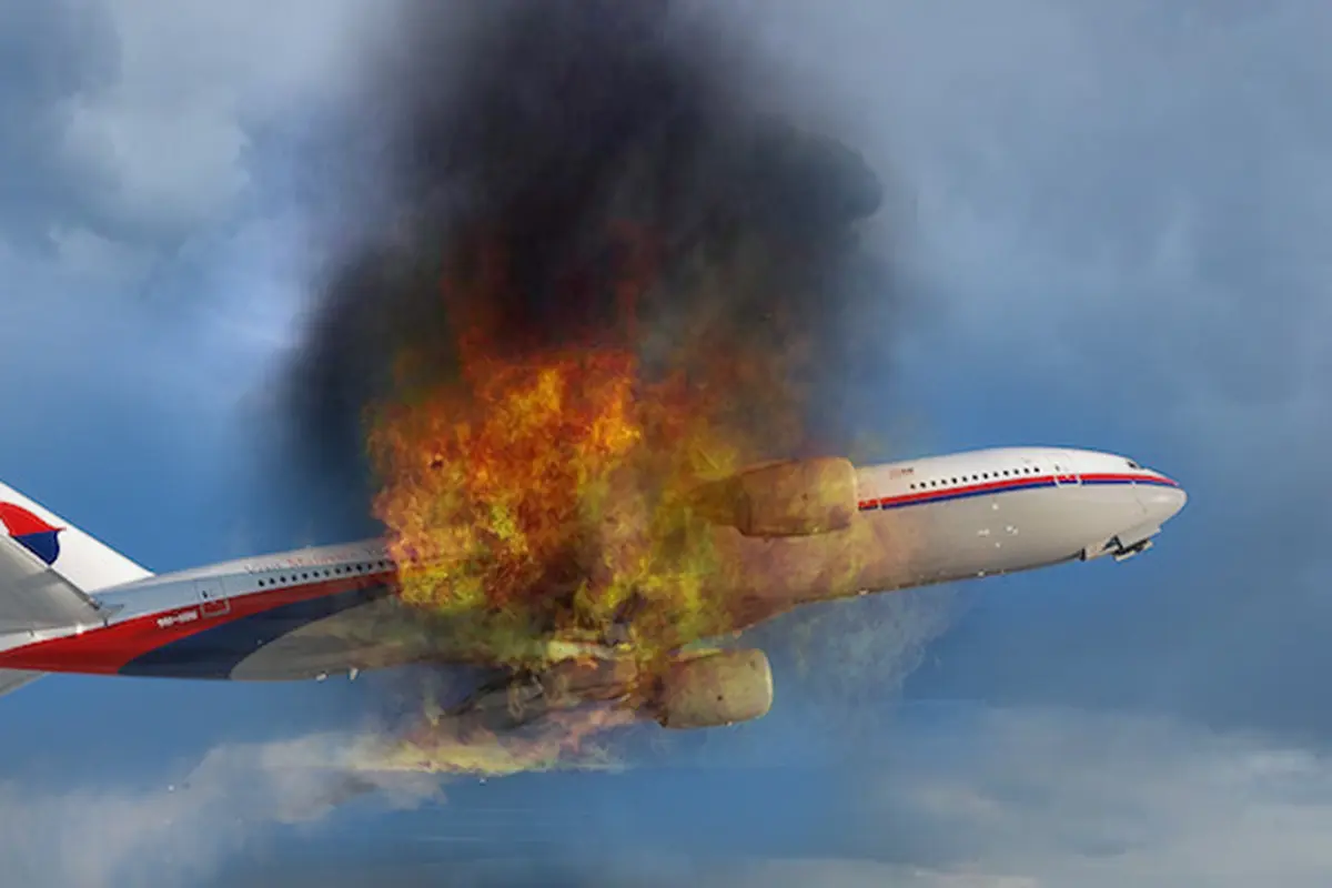 Ilustrasi MH17 terbakar