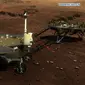 Penampakan rover misi Mars buatan China. (Xinhua)