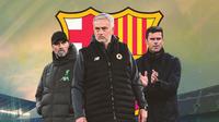 Barcelona - Jurgen Klopp, Jose Mourinho, Thiago Motta (Bola.com/Adreanus Titus)