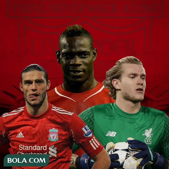 Liverpool - Andy Carroll, Mario Balotelli, Loris Karius