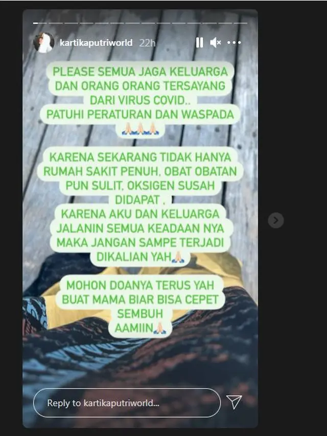 Kartika Putri kesulitan cari rumah sakit buat ibunya yang terpapar Covid-19
