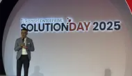 Nugroho, President Director Telkomsel, dalam sambutannya di Telkomsel Gelar Solution Day 2025! (Liputan6.com/ Yuslianson)