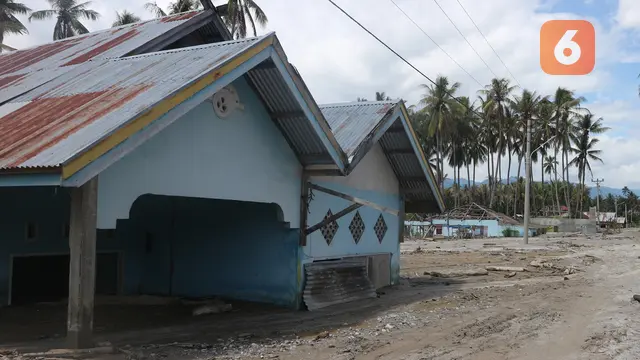 Salah satu rumah warga di Desa Bangga, Sigi yang terkubur
