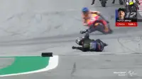 Kecelakaan Maverick Vinales di MotoGP Styria, Minggu (23/8/2020). (Dok MotoGP)
