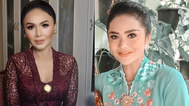 6 Beda Gaya Yuni Shara dan Krisdayanti di Acara Tedak Siten Keponakannya, Tampil Berkebaya