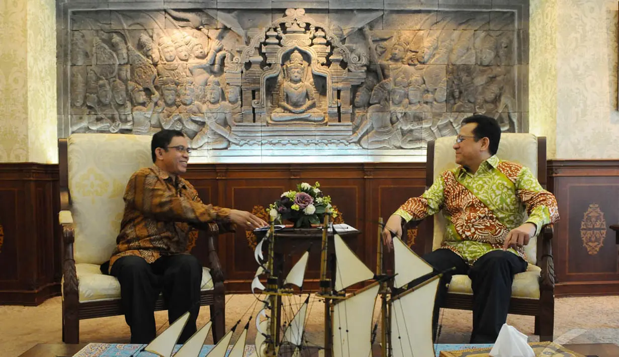 Ketua DPD, Irman Gusman menerima Pengurus Badan Musyawarah Antar Gereja-Gereja (Bamag) Nasional di Jakarta, Senin (22/12/2014).(Liputan6.com/Andrian M Tunay)