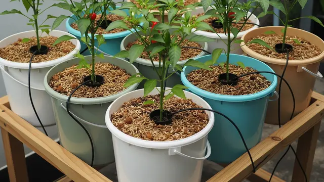 Menanam Cabai dengan Ember Bekas Sistem Dutch Bucket
