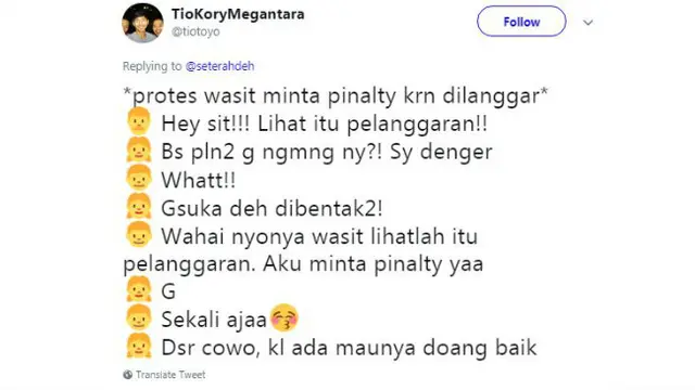 Lalu bagaimana jadinya kalau seorang cewek ditunjuk menjadi wasit?