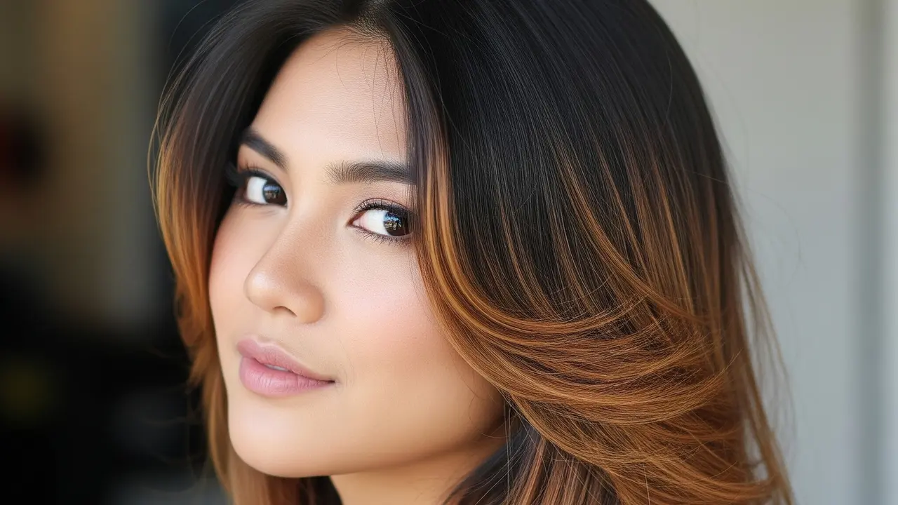 Model Rambut Panjang Peek-a-Boo Layer