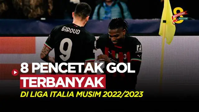Berita Motion grafis 8 top skor di Liga Italia musim 2022/2023. Bomber AC Milan, Olivier Giroud, termasuk ke dalam salah satu daftar top skornya.