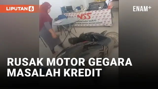 Emak-emak Rusak Motor karena Dipersulit Lunasi Kredit