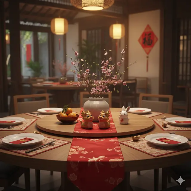 Ide Dekorasi Imlek untuk Toko dan Rumah Makan (Foto: Gemini AI)