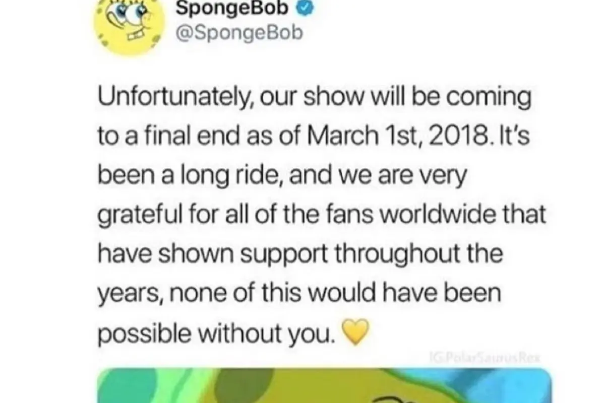 Berita tamatnya SpongeBob Squarepants (Twitter)