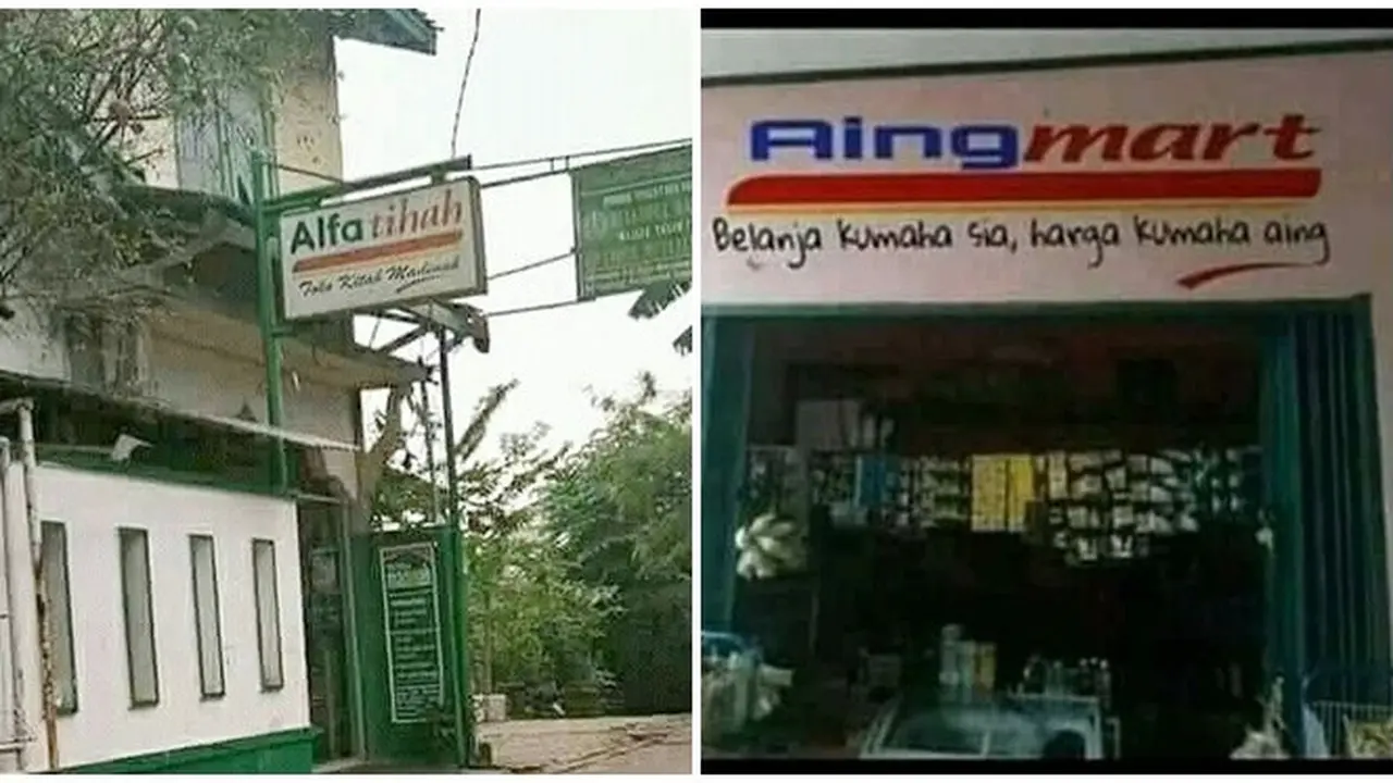 6 Nama Minimarket Terkenal Diplesetkan Ini Kocak, Pembeli Bisa Salah Fokus