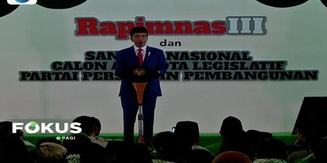 Pesan Jokowi untuk Kader Partai Kakbah di Rapimnas PPP