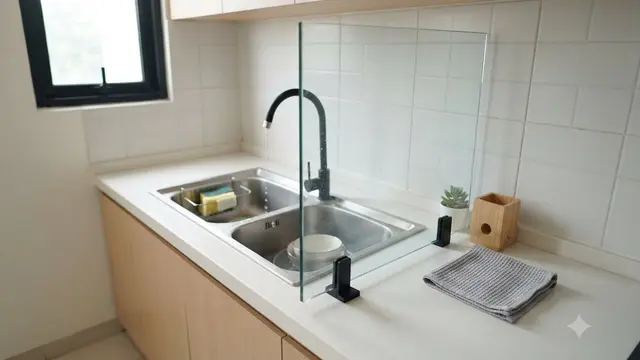 Ide Sekat Area Cuci Piring untuk Dapur Kecil