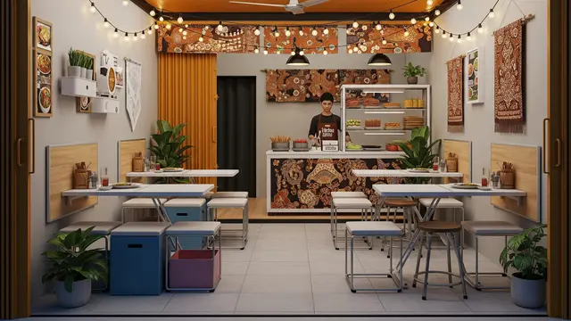 Rahasia Warung Makan Kecil Tetap Terlihat Luas/ Ilustrasi AI