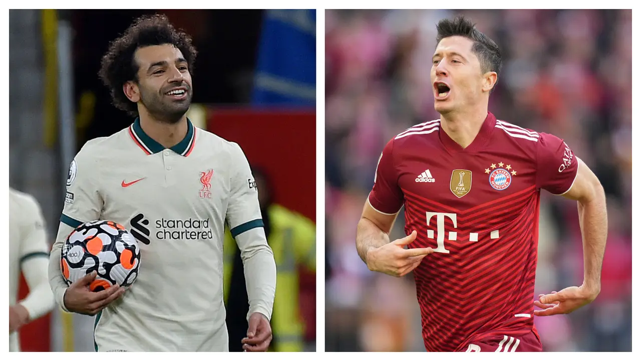 Foto: Deretan 5 Top Skor Sementara di Liga Top Eropa Musim 2021 / 2022, Mohamed Salah Setara Robert Lewandowski