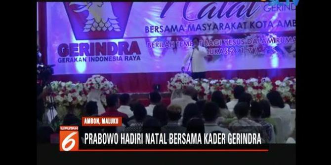 Prabowo Subianto Hadiri Natal Bersama Kader Partai Gerindra Maluku