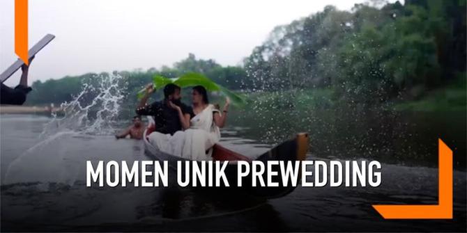 VIDEO: Foto Prewedding di Sungai, Calon Pengantin Terjungkal