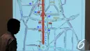 Mulai 17 desember 2014, sepeda motor dilarang melintas pada jalur yang berwarna merah, Jakarta, Selasa (2/12/2014). (Liputan6.com/Herman Zakharia) 