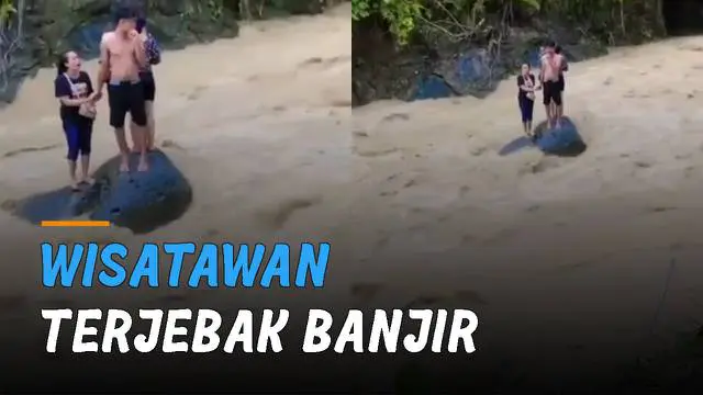 VIDEO: Terseret Arus di Objek Wisata, Seorang Wisatawan Hilang