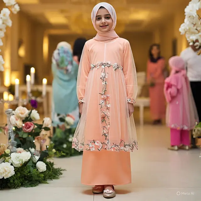 Gamis Anak dengan Layer Transparan