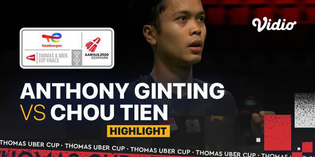 VIDEO: Highlights Piala Thomas 2020, Anthony Ginting Antar Indonesia Unggul 1-0 atas Chinese Taipei