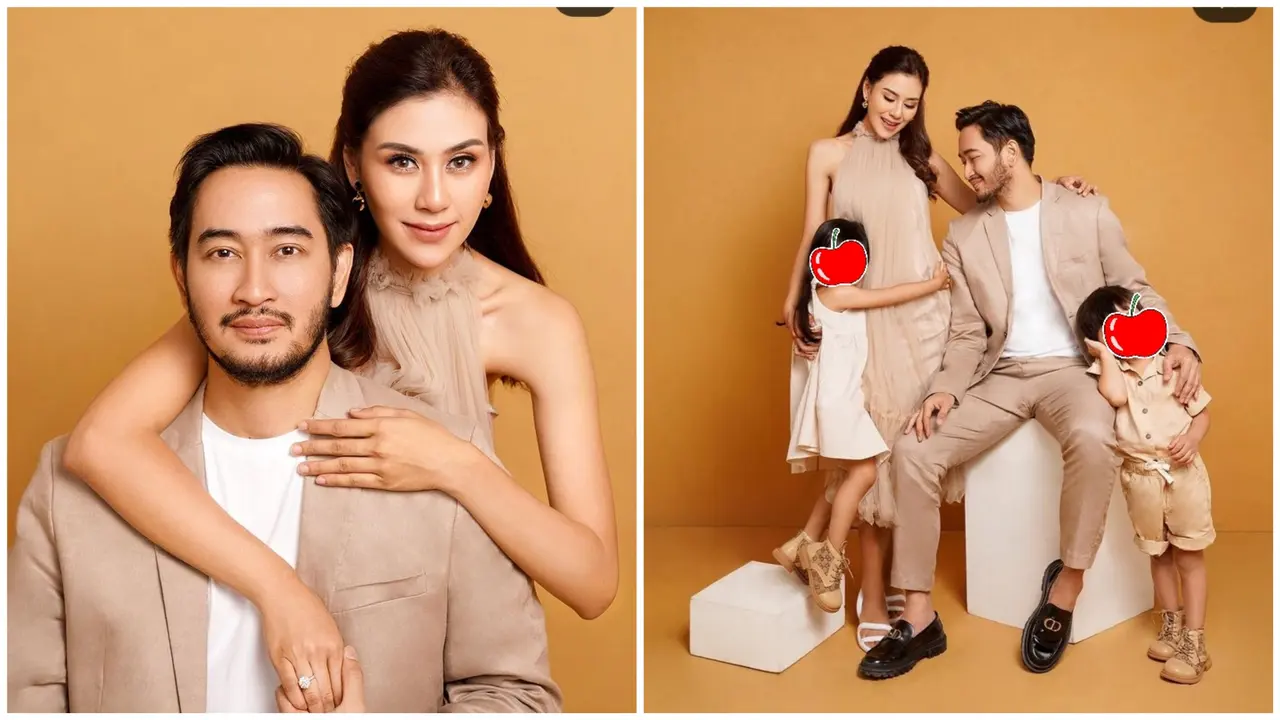 Syahnaz Sadiqah dan jeje Govinda bareng dua anak mereka (Foto: mariophotographie/syahnaz)